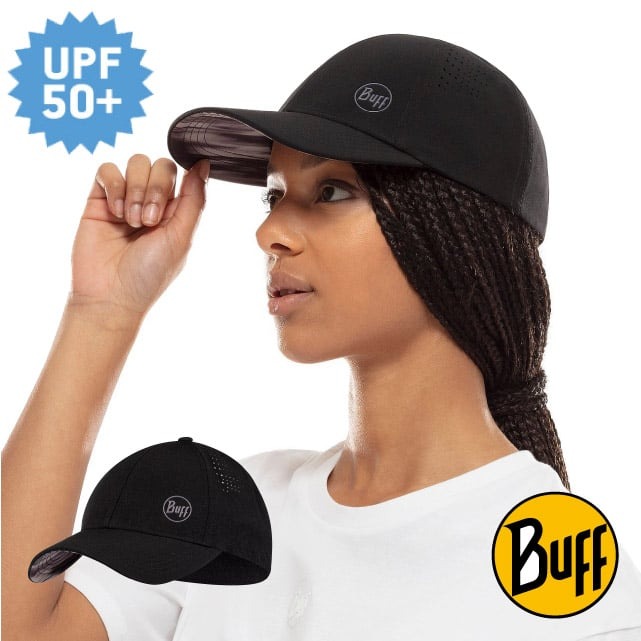 【BUFF】防曬遮陽登頂健行帽.棒球帽.休閒運動帽.鴨舌帽.跑步帽/BF122583-999 極簡素黑✿30E010